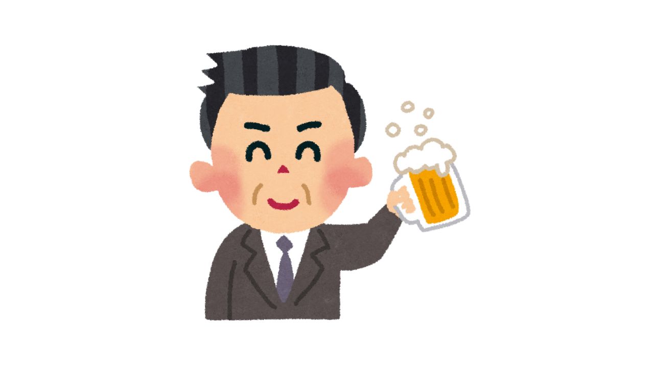 サムネ-ビールを飲む男性